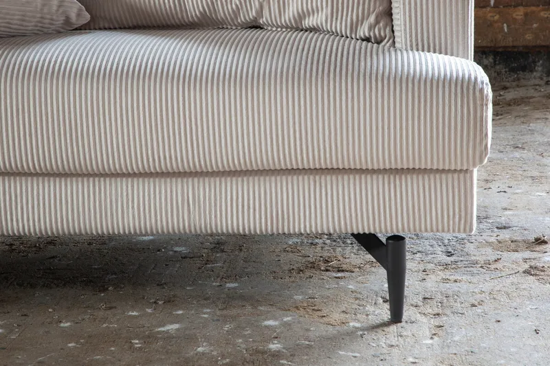 Sofia 3-seter Sofa 260 cm i Kordfløyel, Beige