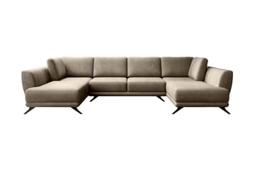 Sovesofa Dobbeltsjeselong Kazuma - Beige - Møbler - Sofaer - Sovesofaer - Langsgående sovesofa