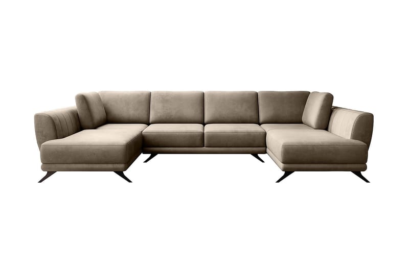 Sovesofa Dobbeltsjeselong Kazuma - Beige - Møbler - Sofaer - Sovesofaer - Langsgående sovesofa