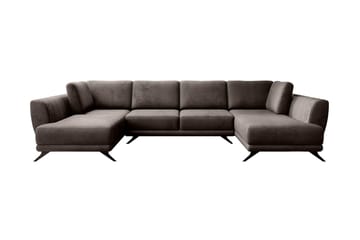 Sovesofa Dobbeltsjeselong Kazuma - Brun - Møbler - Sofaer - Sovesofaer - Langsgående sovesofa