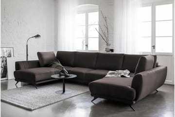 Sovesofa Dobbeltsjeselong Kazuma - Brun - Møbler - Sofaer - Sovesofaer - Langsgående sovesofa