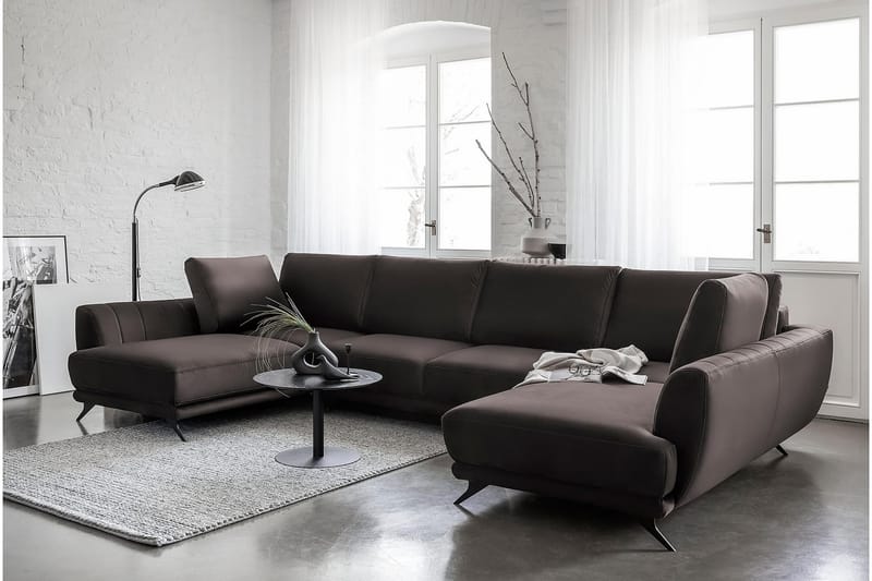 Sovesofa Dobbeltsjeselong Kazuma - Brun - Møbler - Sofaer - Sovesofaer - Langsgående sovesofa