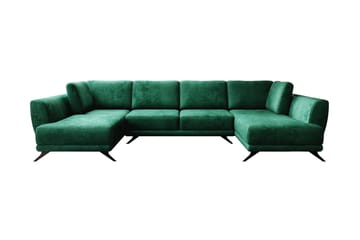 Sovesofa Dobbeltsjeselong Kazuma - Grønn - Møbler - Sofaer - Sovesofaer - Langsgående sovesofa