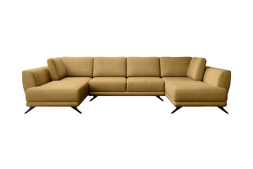 Sovesofa Dobbeltsjeselong Kazuma - Gul - Møbler - Sofaer - Sovesofaer - Langsgående sovesofa