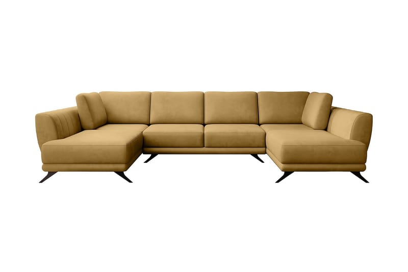 Sovesofa Dobbeltsjeselong Kazuma - Gul - Møbler - Sofaer - Sovesofaer - Langsgående sovesofa
