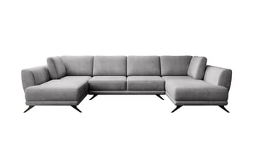 Sovesofa Dobbeltsjeselong Kazuma - Lysegrå - Møbler - Sofaer - Sovesofaer - Langsgående sovesofa