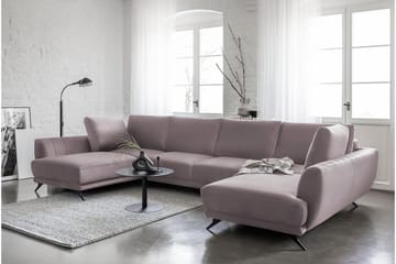 Sovesofa Dobbeltsjeselong Kazuma - Lyserosa - Møbler - Sofaer - Sovesofaer - Langsgående sovesofa