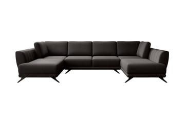 Sovesofa Dobbeltsjeselong Kazuma - Mørkebrun - Møbler - Sofaer - Sovesofaer - Langsgående sovesofa