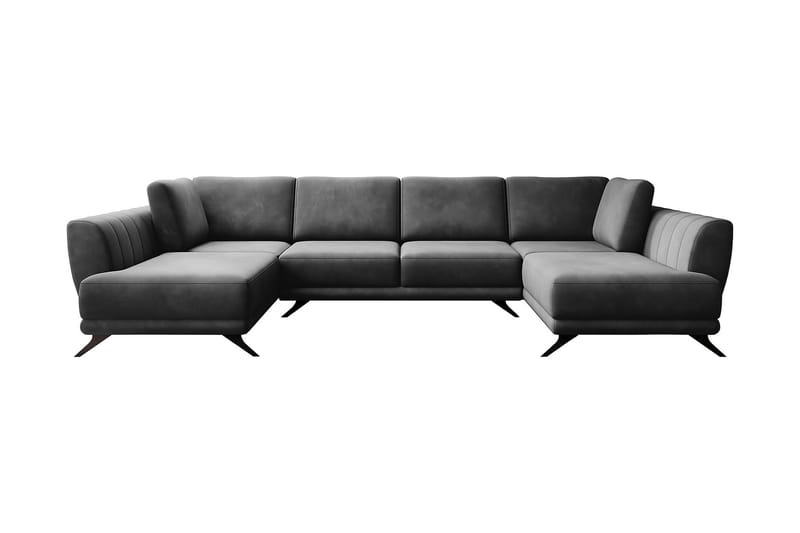 Sovesofa Dobbeltsjeselong Kazuma - Mørkegrå - Møbler - Sofaer - Fløyelssofaer