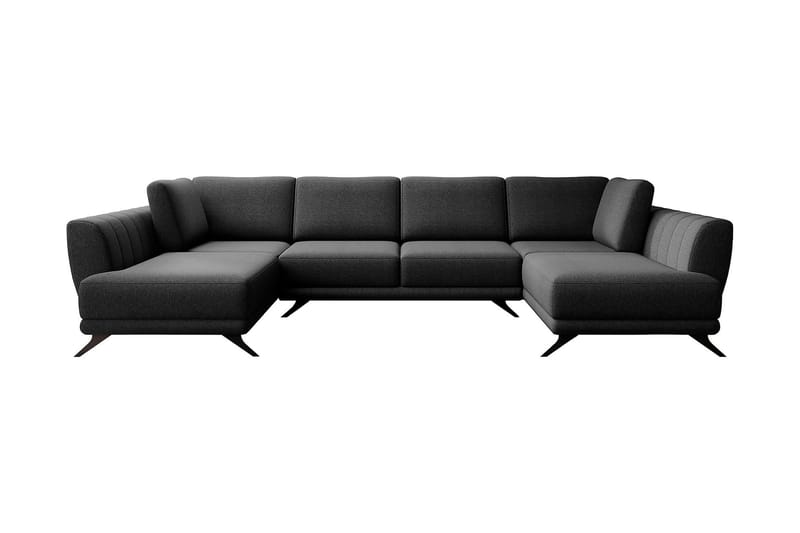 Sovesofa Dobbeltsjeselong Kazuma - Mørkegrå - Møbler - Sofaer - Sovesofaer - Langsgående sovesofa