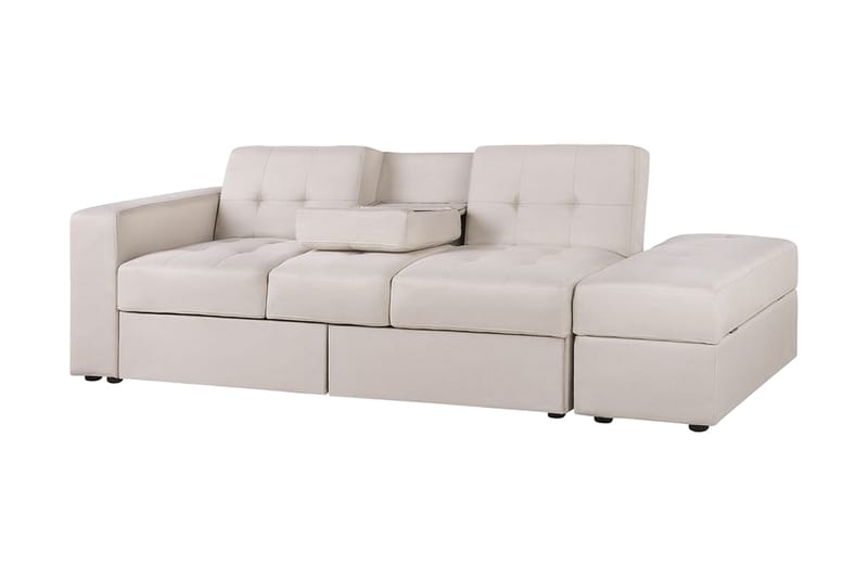 Sovesofa Loudell - Beige - Møbler - Sofaer - Sovesofaer - Langsgående sovesofa