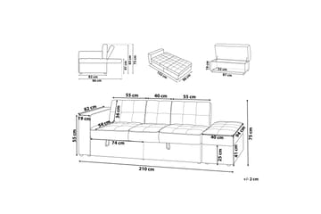 Sovesofa Loudell - Beige - Møbler - Sofaer - Sovesofaer - Langsgående sovesofa