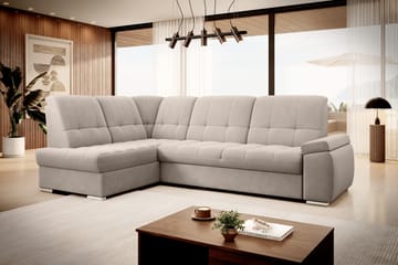 Sovesofa m. Sjeselong Amelya 3-seter - Beige - Møbler - Sofaer - Sovesofaer - Langsgående sovesofa