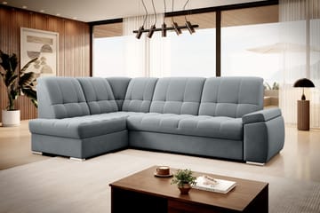 Sovesofa m. Sjeselong Amelya 3-seter - Grå - Møbler - Sofaer - Sovesofaer - Langsgående sovesofa