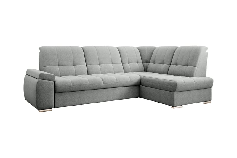 Sovesofa m. Sjeselong Amelya 3-seter - Grå - Møbler - Sofaer - Sovesofaer - Langsgående sovesofa