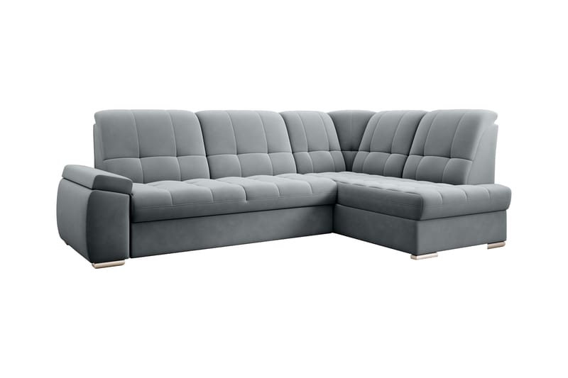 Sovesofa m. Sjeselong Amelya 3-seter - Grå - Møbler - Sofaer - Sovesofaer - Langsgående sovesofa