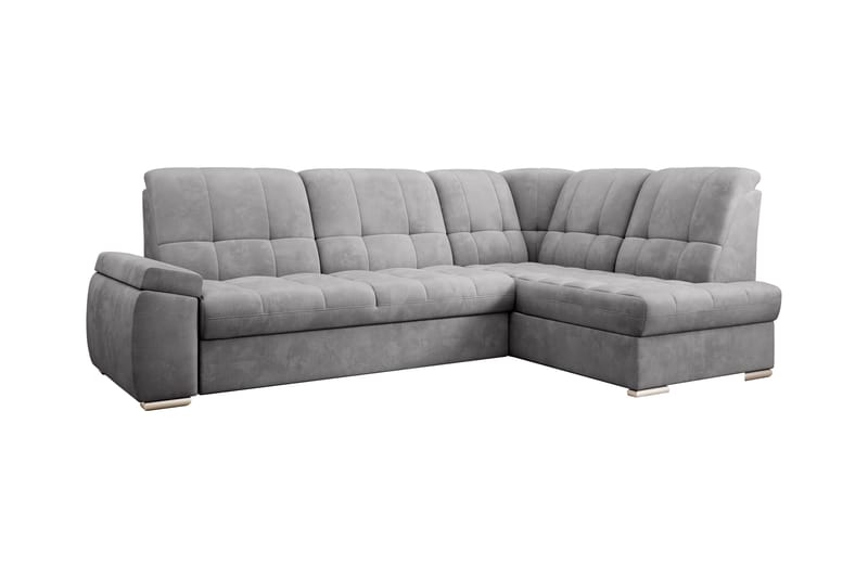 Sovesofa m. Sjeselong Amelya 3-seter - Grå - Møbler - Sofaer - Sovesofaer - Langsgående sovesofa