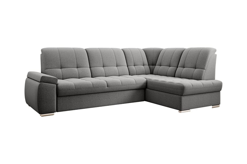 Sovesofa m. Sjeselong Amelya 3-seter - Grå - Møbler - Sofaer - Sovesofaer - Langsgående sovesofa