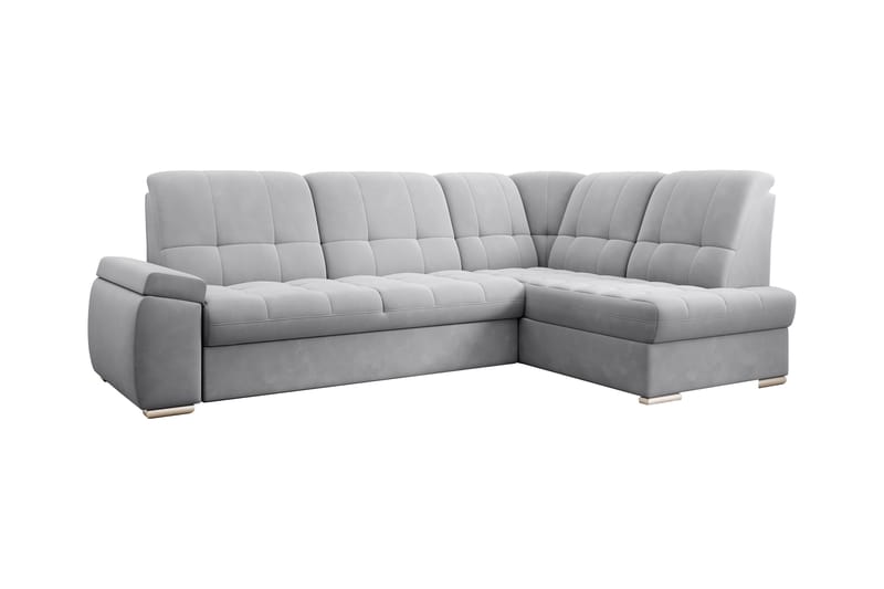 Sovesofa m. Sjeselong Amelya 3-seter - Grå - Møbler - Sofaer - Sovesofaer - Langsgående sovesofa