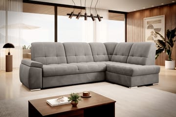 Sovesofa m. Sjeselong Amelya 3-seter - Grå - Møbler - Sofaer - Sovesofaer - Langsgående sovesofa