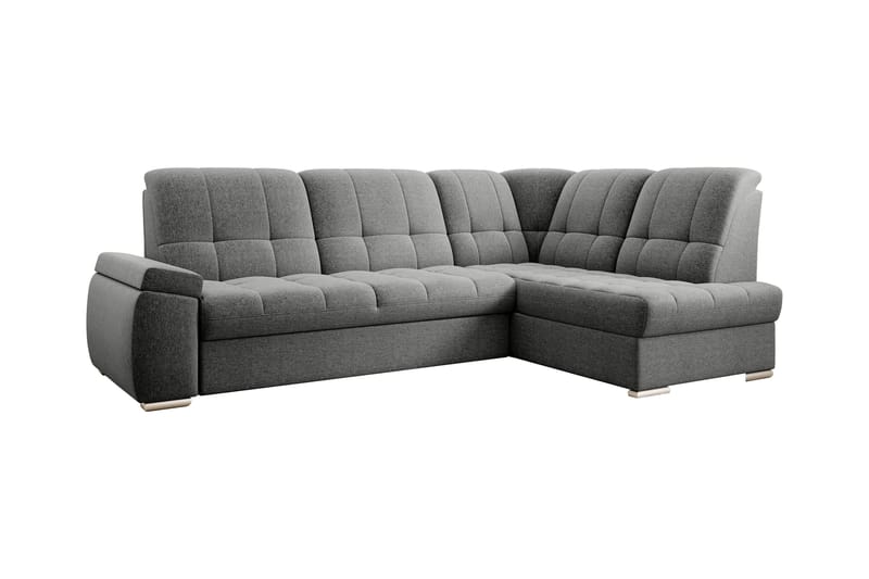 Sovesofa m. Sjeselong Amelya 3-seter - Grå - Møbler - Sofaer - Sovesofaer - Langsgående sovesofa