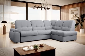 Sovesofa m. Sjeselong Amelya 3-seter - Grå - Møbler - Sofaer - Sovesofaer - Langsgående sovesofa