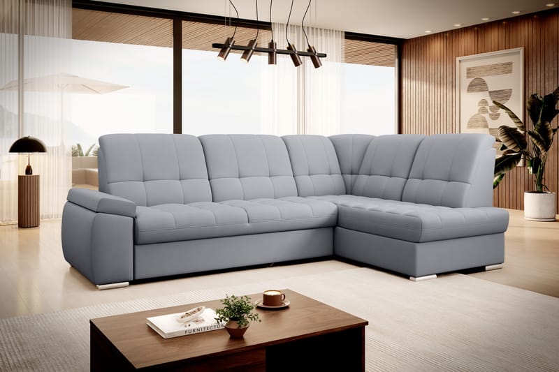 Sovesofa m. Sjeselong Amelya 3-seter - Grå - Møbler - Sofaer - Sovesofaer - Langsgående sovesofa
