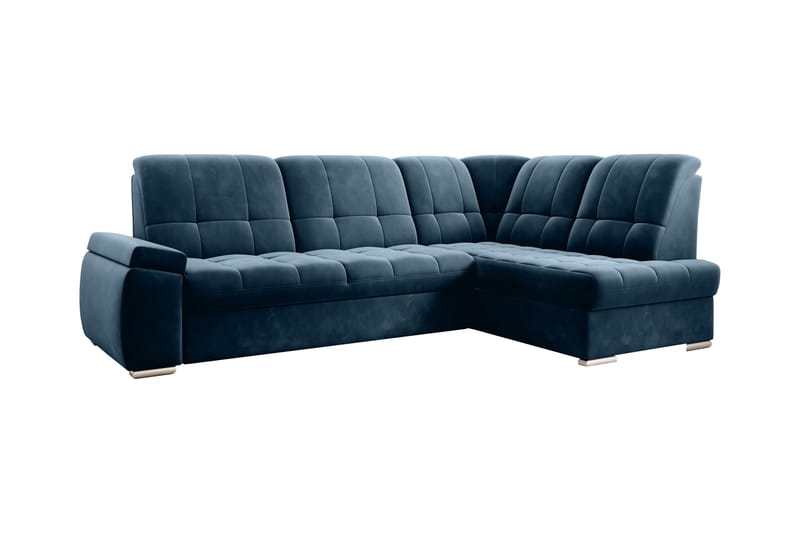 Sovesofa m. Sjeselong Amelya 3-seter - Mørkeblå - Møbler - Sofaer - Sovesofaer - Langsgående sovesofa