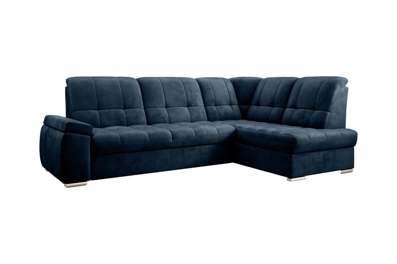 Sovesofa m. Sjeselong Amelya 3-seter - Mørkeblå - Møbler - Sofaer - Sovesofaer - Langsgående sovesofa