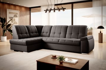 Sovesofa m. Sjeselong Amelya 3-seter - Mørkebrun - Møbler - Sofaer - Sovesofaer - Langsgående sovesofa