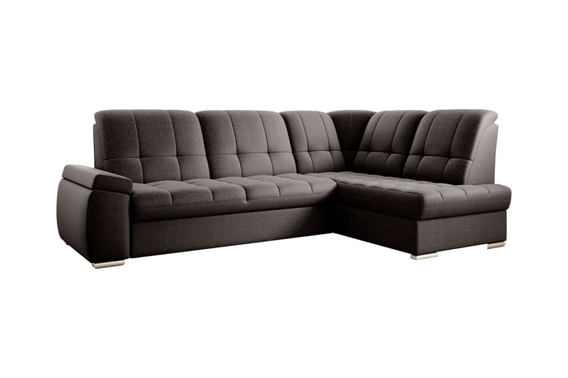 Sovesofa m. Sjeselong Amelya 3-seter - Mørkebrun - Møbler - Sofaer - Sovesofaer - Langsgående sovesofa