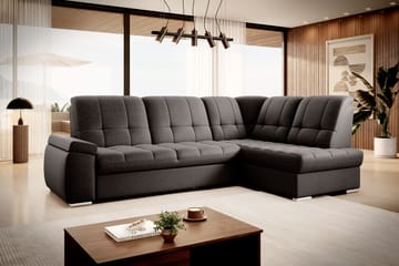 Sovesofa m. Sjeselong Amelya 3-seter - Mørkebrun - Møbler - Sofaer - Sovesofaer - Langsgående sovesofa