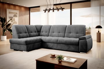 Sovesofa m. Sjeselong Amelya 3-seter - Mørkegrå - Møbler - Sofaer - Sovesofaer - Langsgående sovesofa