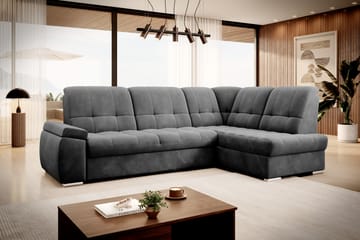 Sovesofa m. Sjeselong Amelya 3-seter - Mørkegrå - Møbler - Sofaer - Sovesofaer - Langsgående sovesofa