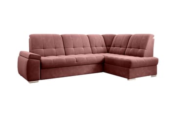 Sovesofa m. Sjeselong Amelya 3-seter - Rosa - Møbler - Sofaer - Sovesofaer - Langsgående sovesofa