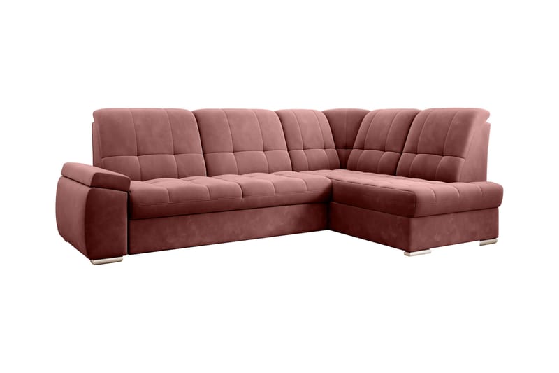 Sovesofa m. Sjeselong Amelya 3-seter - Rosa - Møbler - Sofaer - Sovesofaer - Langsgående sovesofa