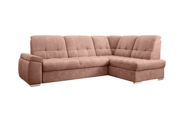 Sovesofa m. Sjeselong Amelya 3-seter - Rosa - Møbler - Sofaer - Sovesofaer - Langsgående sovesofa