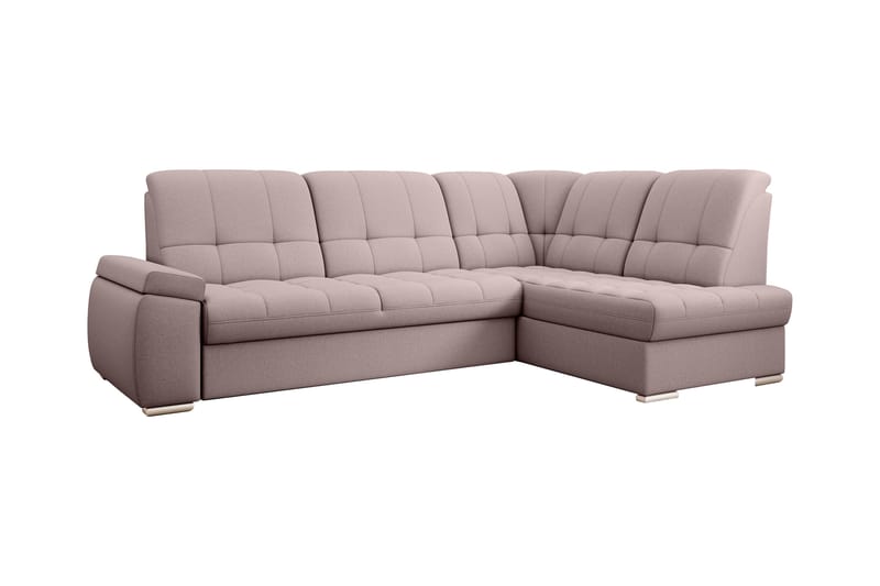 Sovesofa m. Sjeselong Amelya 3-seter - Rosa - Møbler - Sofaer - Sovesofaer - Langsgående sovesofa