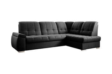 Sovesofa m. Sjeselong Amelya 3-seter - Svart - Møbler - Sofaer - Sovesofaer - Langsgående sovesofa