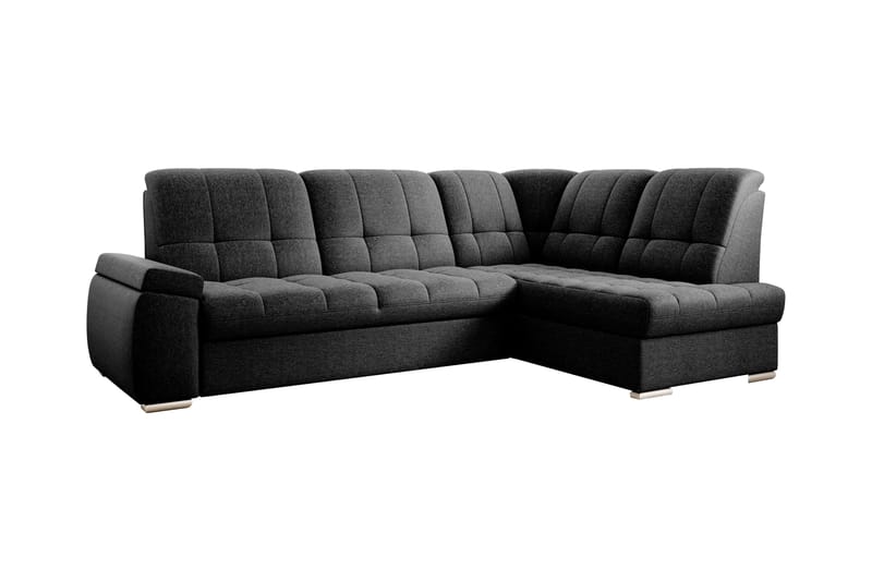 Sovesofa m. Sjeselong Amelya 3-seter - Svart - Møbler - Sofaer - Sovesofaer - Langsgående sovesofa
