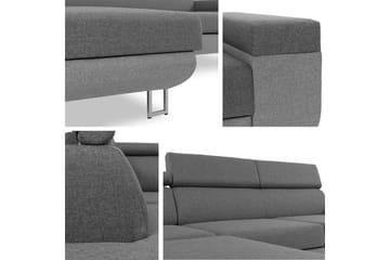 Sovesofa m. Sjeselong Argueso 3-seters L-formet - Grå - Møbler - Sofaer - Sovesofaer - Langsgående sovesofa
