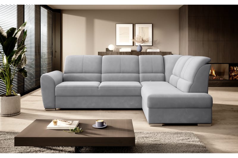 Sovesofa m. Sjeselong Keith 3-seter - Grå - Møbler - Sofaer - Sovesofaer - Langsgående sovesofa