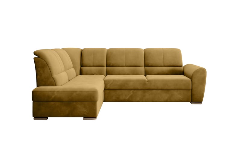 Sovesofa m. Sjeselong Keith 3-seter - Gul - Møbler - Sofaer - Sovesofaer - Langsgående sovesofa