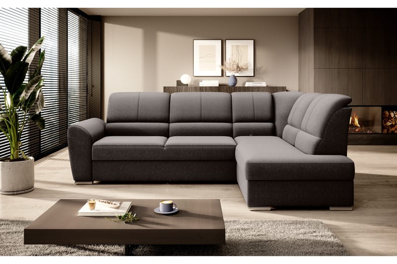 Sovesofa m. Sjeselong Keith 3-seter - Mørkebrun - Møbler - Sofaer - Sovesofaer - Langsgående sovesofa