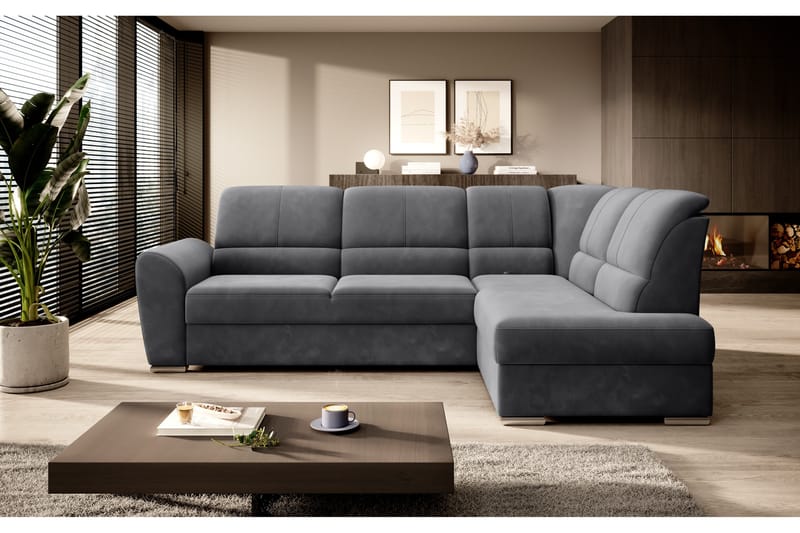 Sovesofa m. Sjeselong Keith 3-seter - Mørkegrå - Møbler - Sofaer - Sovesofaer - Langsgående sovesofa