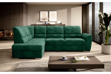 Sovesofa m. Sjeselong Keith 3-seter - Mørkegrønn - Møbler - Sofaer - Sovesofaer - Langsgående sovesofa