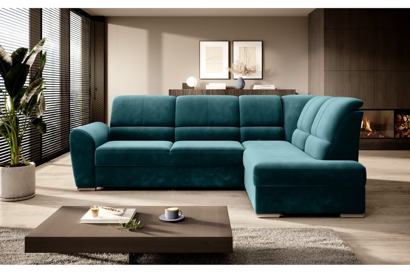 Sovesofa m. Sjeselong Keith 3-seter - Mørkegrønn - Møbler - Sofaer - Sovesofaer - Langsgående sovesofa