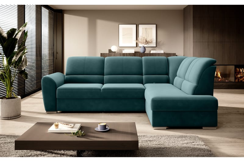 Sovesofa m. Sjeselong Keith 3-seter - Mørkegrønn - Møbler - Sofaer - Sovesofaer - Langsgående sovesofa