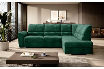 Sovesofa m. Sjeselong Keith 3-seter - Mørkegrønn - Møbler - Sofaer - Sovesofaer - Langsgående sovesofa
