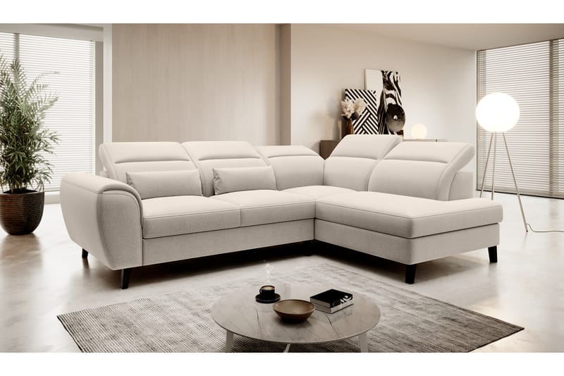 Sovesofa m. Sjeselong Yasmine 3-seter - Beige - Møbler - Sofaer - Sovesofaer - Langsgående sovesofa